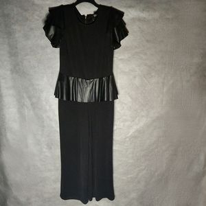 Ashley Stewart Black Jumpsuit With Pleather Trim